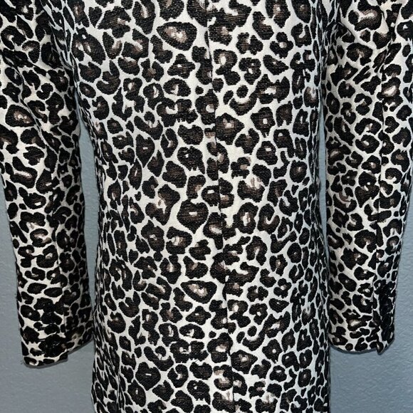 ANTHROPOLOGIE Leopard Animal Print Double Breasted Jacket Coat - EUC - Size 0 - Picture 8 of 16